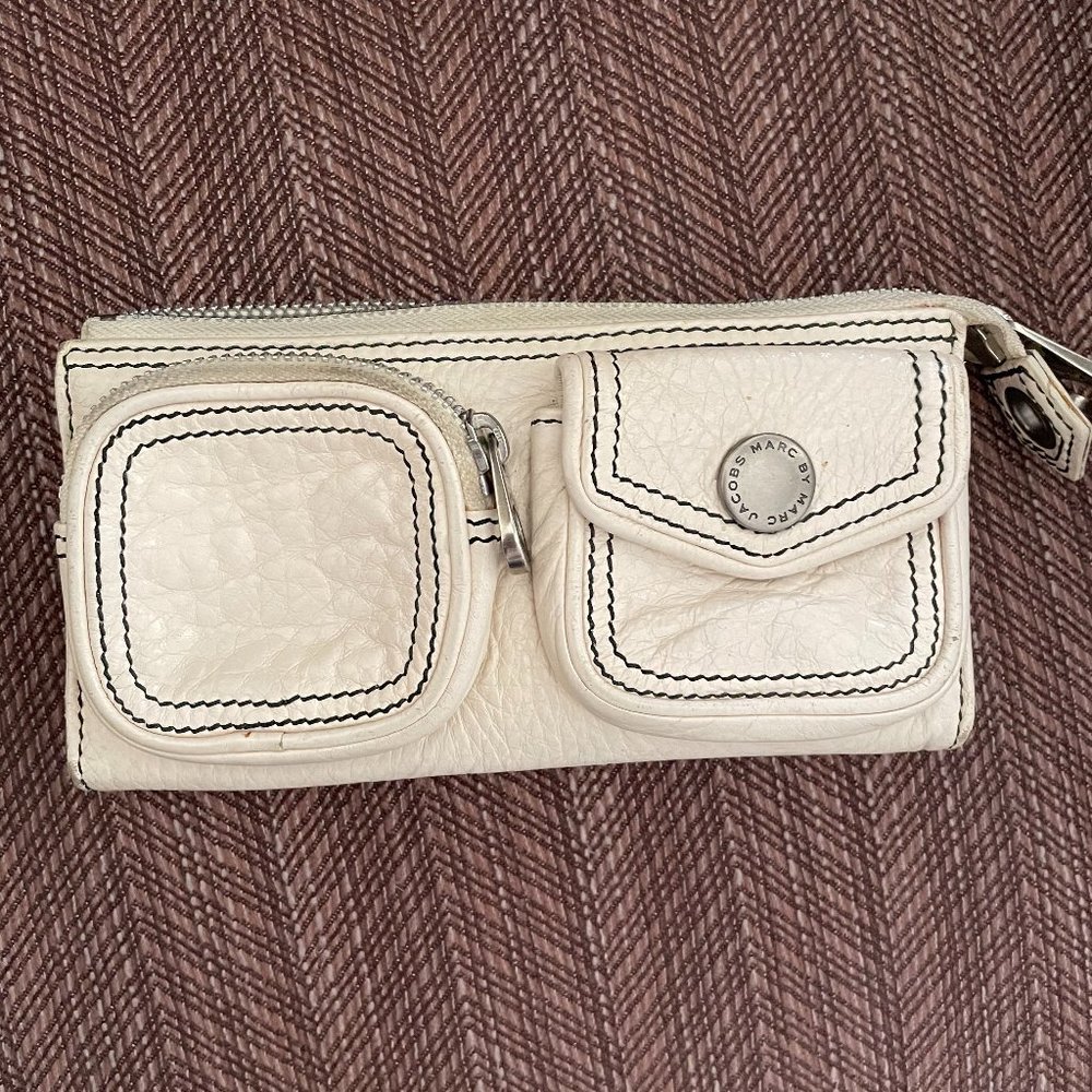 Cream Pebbled Leather Wallet